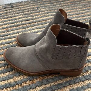 Sofft Gray Suede Ankle Booties
